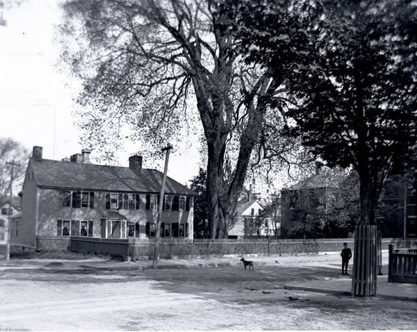 Description: Description: Old Elm Bodwell House - Glass negative photogrpah. Public domain.